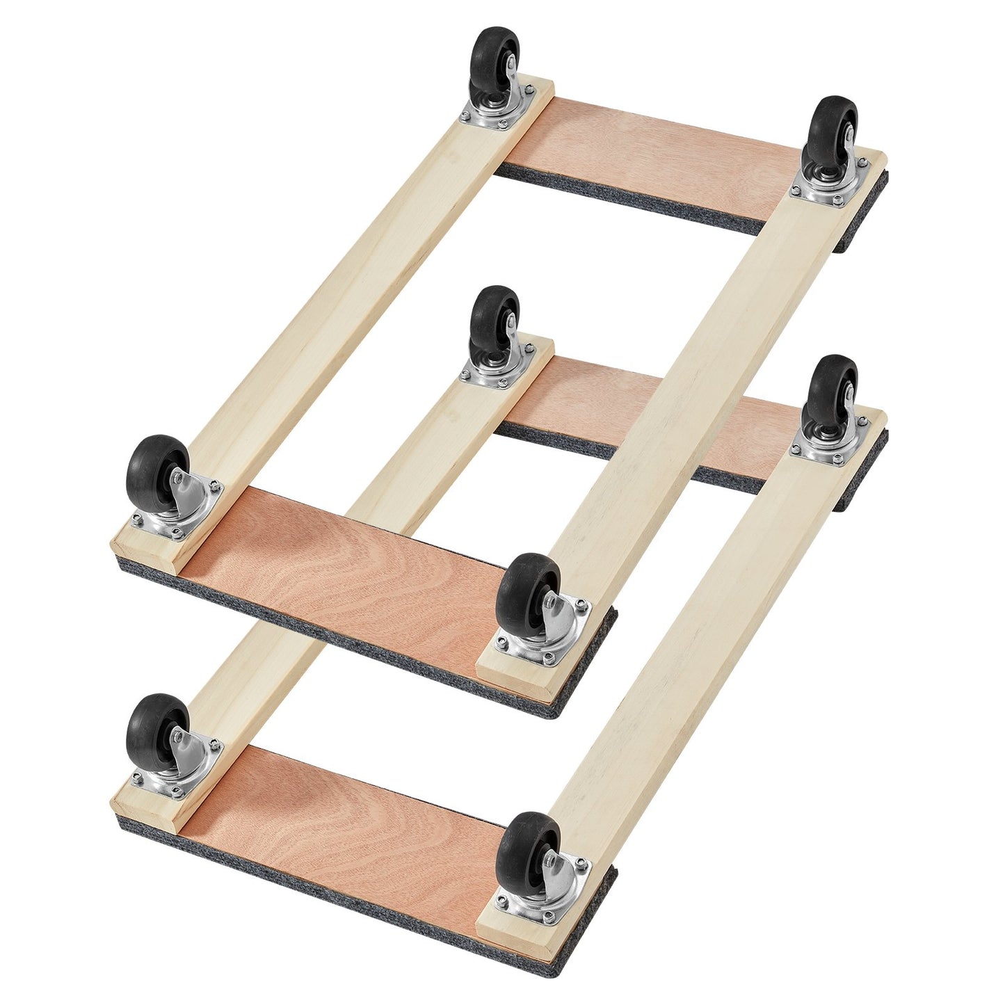 Furniture Dolly, 1000 lbs varje lastkapacitet, 2 paket, 18" x 30", 8 x 3" PP svängbara hjul, kraftiga hårdträmöbler Moving Dolly, Mover's Dolly, flyttvagn med hjul för tunga möbler