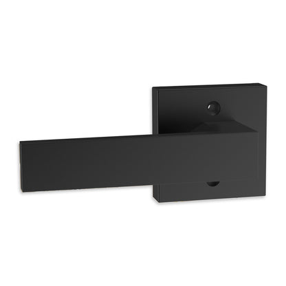 Dummy Door Lever, 1 pc non-twisting single-sided push/pull handle, modern square door lever, reversible for right and left-handed doors, for pantry, wardrobe and French doors, matte black