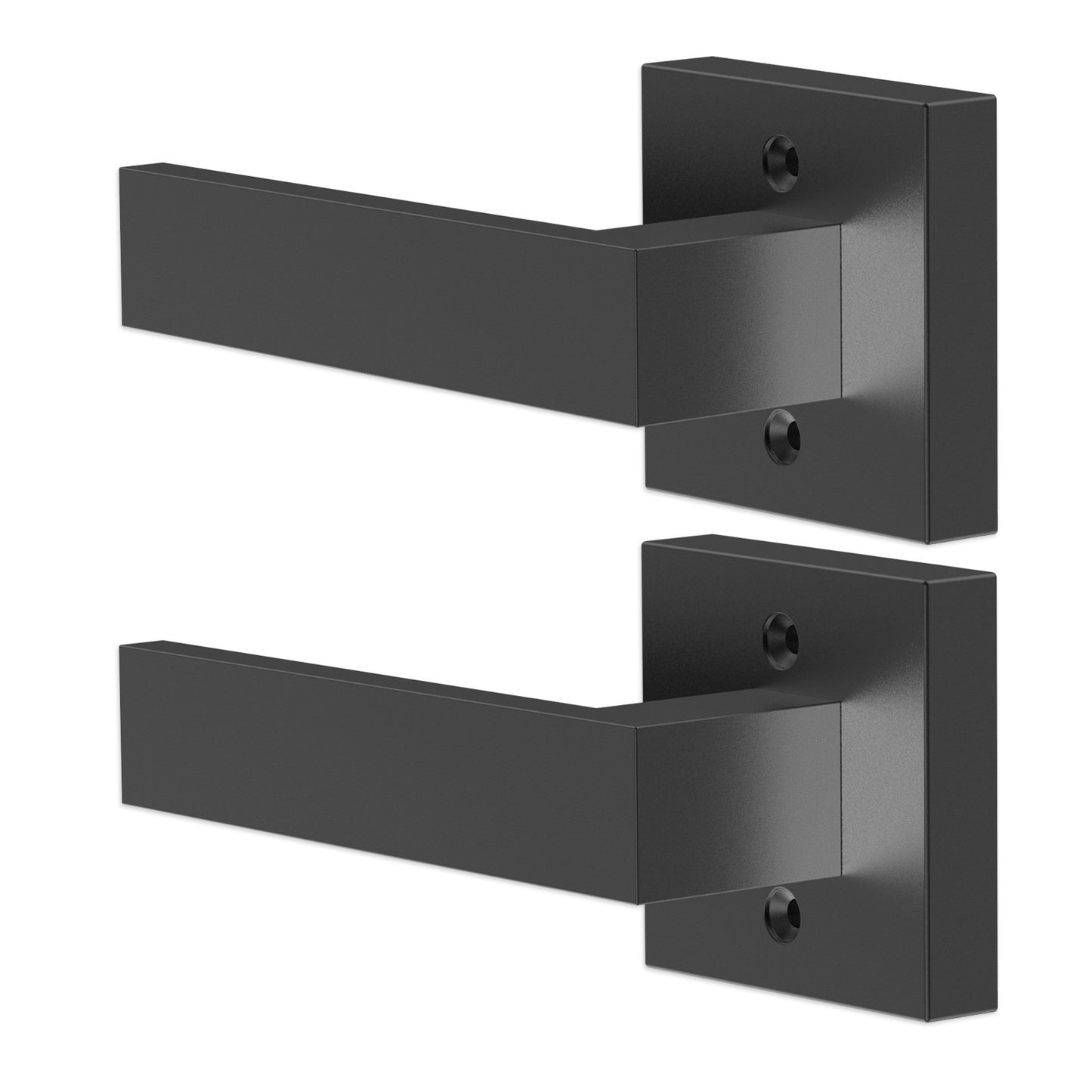 Dummy Door Handle, 2PCS Non-Twist Single-Sided Push/Pull Handles, Modern Square Door Handle, Reversible for Right and Left-Handed Doors, for Pantry, Wardrobe and French Doors, Matte Black