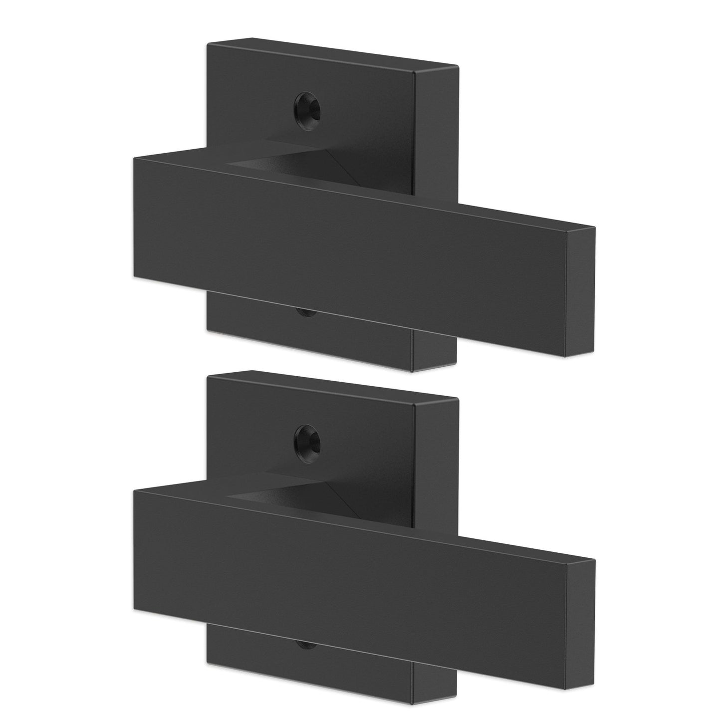 Dummy Door Handle, 2PCS Non-Twist Single-Sided Push/Pull Handles, Modern Square Door Handle, Reversible for Right and Left-Handed Doors, for Pantry, Wardrobe and French Doors, Matte Black
