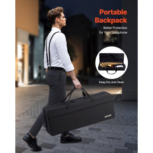 Gold Brass Tenor Saxophone B Flat Sax Beginner Kit with Mouthpiece | EU