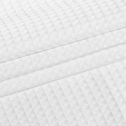 No Hook Shower Curtain, 2-in-1 Waterproof Waffle Weave Shower Curtains, 240 GSM Curtain with Snap-in Liner, See-Through Window, and Magnets, for Bathroom Showers & Bath Tubs, 74x71 in (White)