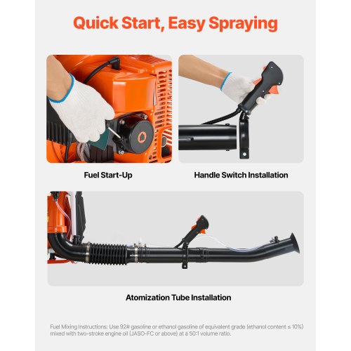 Ryggsäcksdimmaspruta, 63CC 3HK motor, bensindriven dimspruta med 16L tank, pulver- och vätskedustersystem för effektiv bekämpning av loppor och fästingar, trädgårdsskötsel och jordbruk |  EU