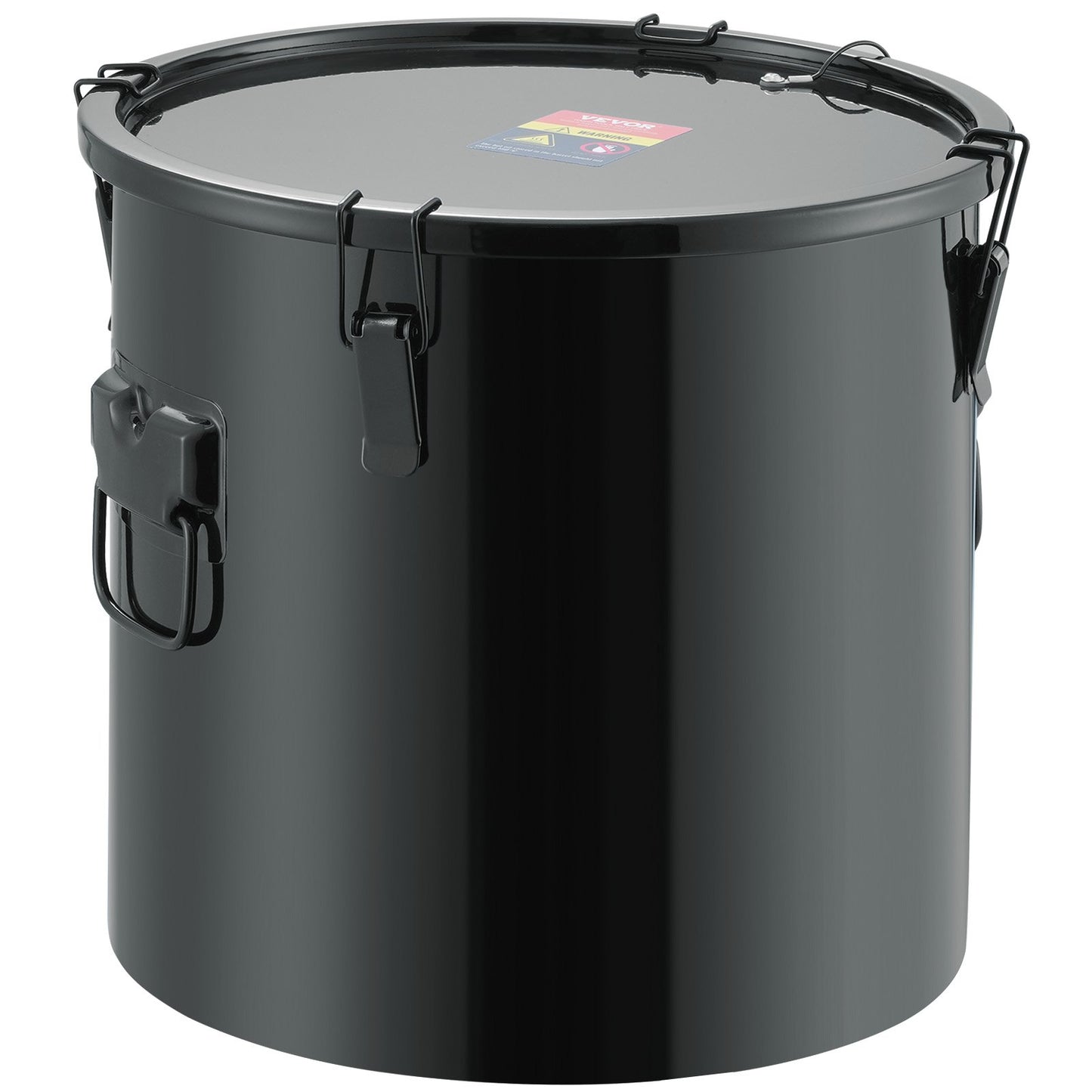 Deep Fryer Grease Bucket, 10 Gal Oil Disposal Caddy Stainless Steel Deep Fryer Oil Bucket Rustproof Coating, Oil Transport Container with Lid, Locking Clips, Filter Bag for Hot Cooking Oil Filtration, Black