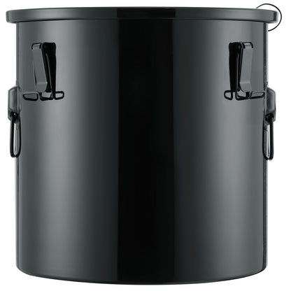Deep Fryer Grease Bucket, 10 Gal Oil Disposal Caddy Stainless Steel Deep Fryer Oil Bucket Rustproof Coating, Oil Transport Container with Lid, Locking Clips, Filter Bag for Hot Cooking Oil Filtration, Black