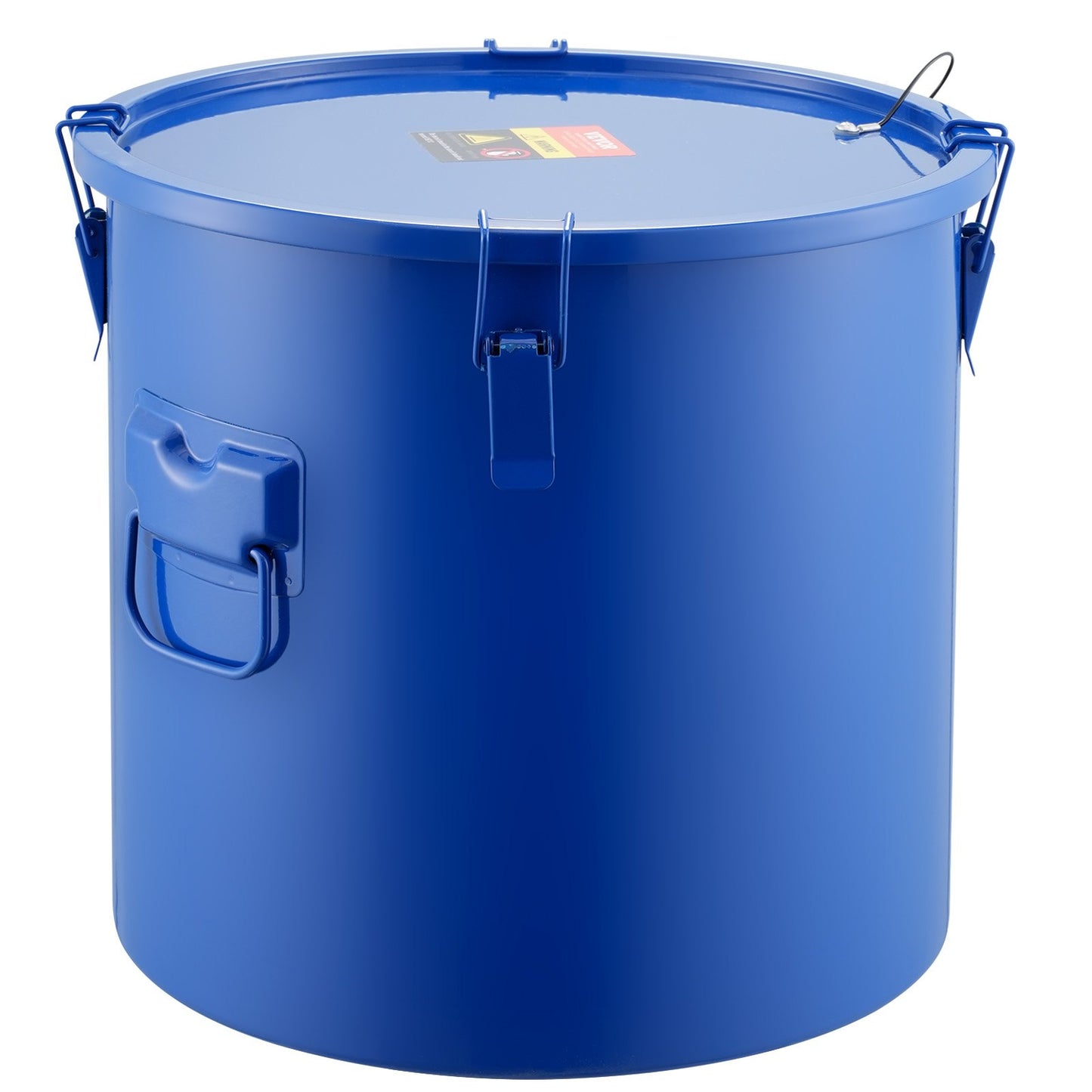 Fryer Grease Bucket, 10 Gal Oil Disposal Caddy Carbon Steel Fryer Oil Bucket with Rust-Proof Coating, Oil Transport Container with Lid, Lock Clips, Filter Bag for Hot Cooking Oil Filtering, Blue