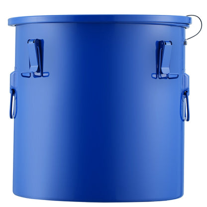 Fryer Grease Bucket, 8 Gal Oil Disposal Caddy Carbon Steel Fryer Oil Bucket with Rustproof Coating, Oil Transport Container with Lid, Locking Clips, Filter Bag for Hot Cooking Oil Filtration, Blue