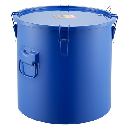 Fryer Grease Bucket, 8 Gal Oil Disposal Caddy Carbon Steel Fryer Oil Bucket with Rustproof Coating, Oil Transport Container with Lid, Locking Clips, Filter Bag for Hot Cooking Oil Filtration, Blue
