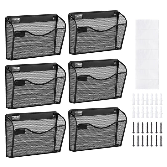 File Wall Rack Mesh Wall File Holder 6-part 1 pocket for office &amp; school