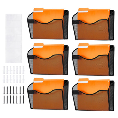 File Wall Rack Mesh Wall File Holder 6-part 1 pocket for office &amp; school