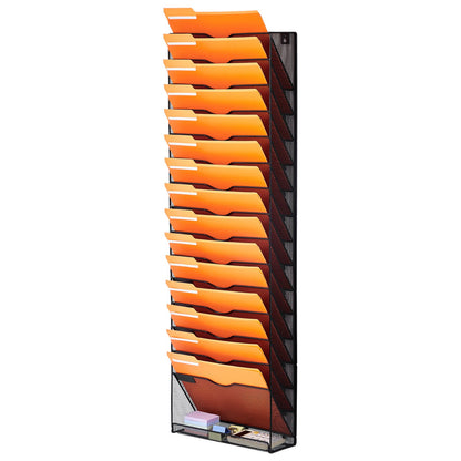 Fil Väggställ Mesh Vägg Filhållare 1-delad 16 fickor för kontor/skola