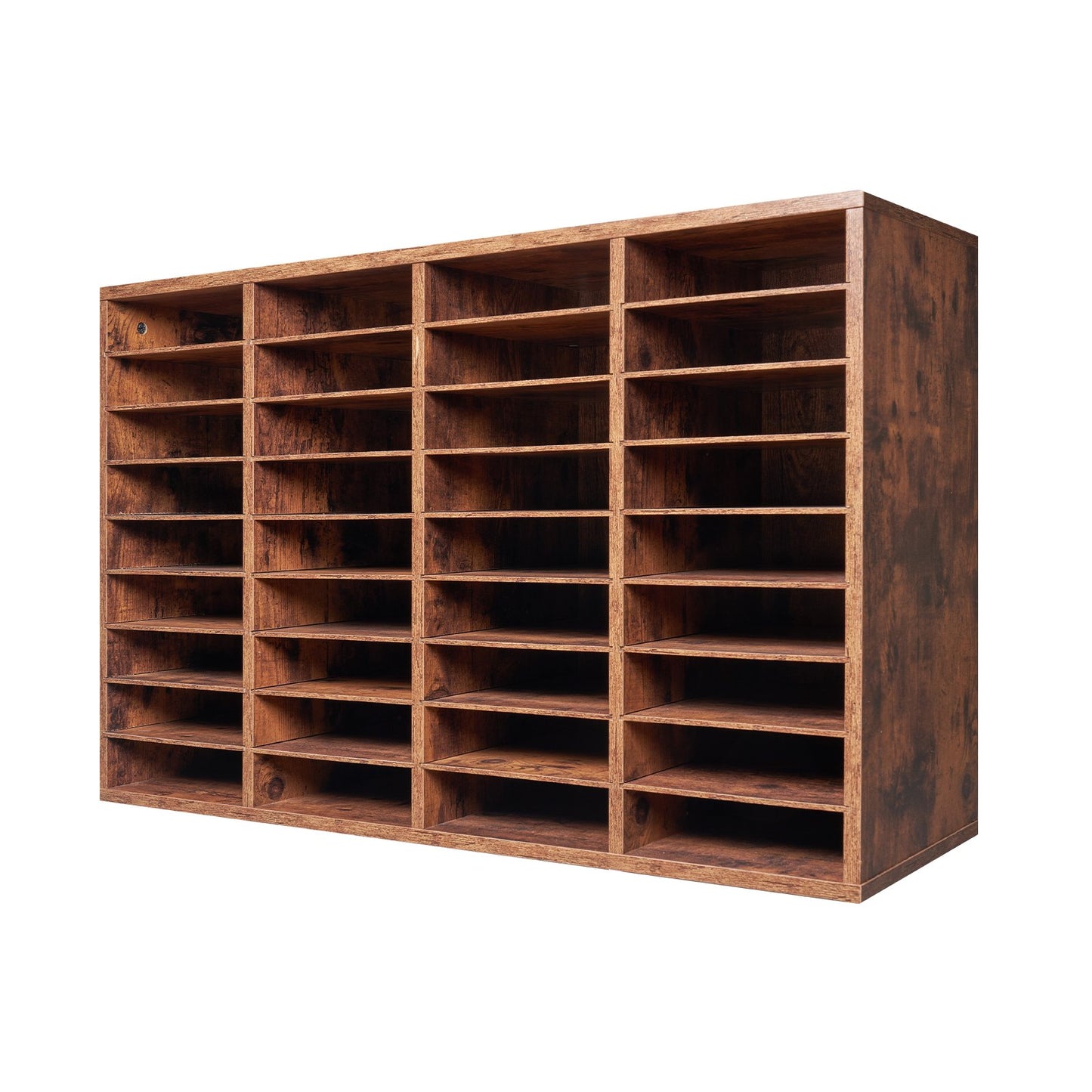 Literature Organizer, 36 Compartments Office Mailbox with Removable Shelves, Wood Mailbox Sorter Particle Board Office Home Classroom Storage, File Sorter for File, Document, Paper, Dark Brown