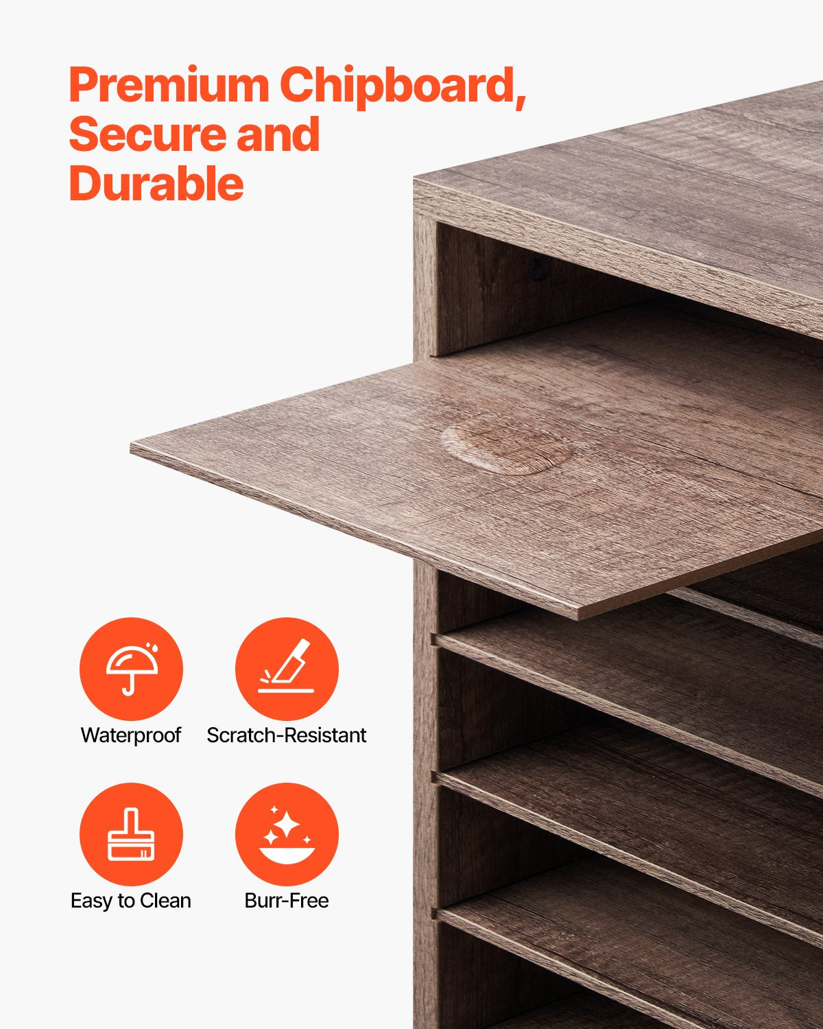 Trälitteraturorganisatör 27 fack Avtagbara hyllor Svart-grå