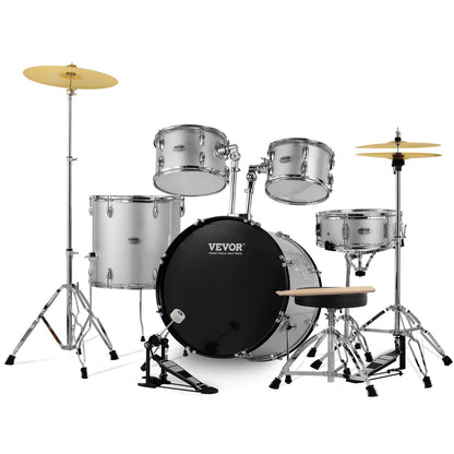Adult Drum Set 5-Piece 22 in Complete Full Size Drum Set with Throne Stand