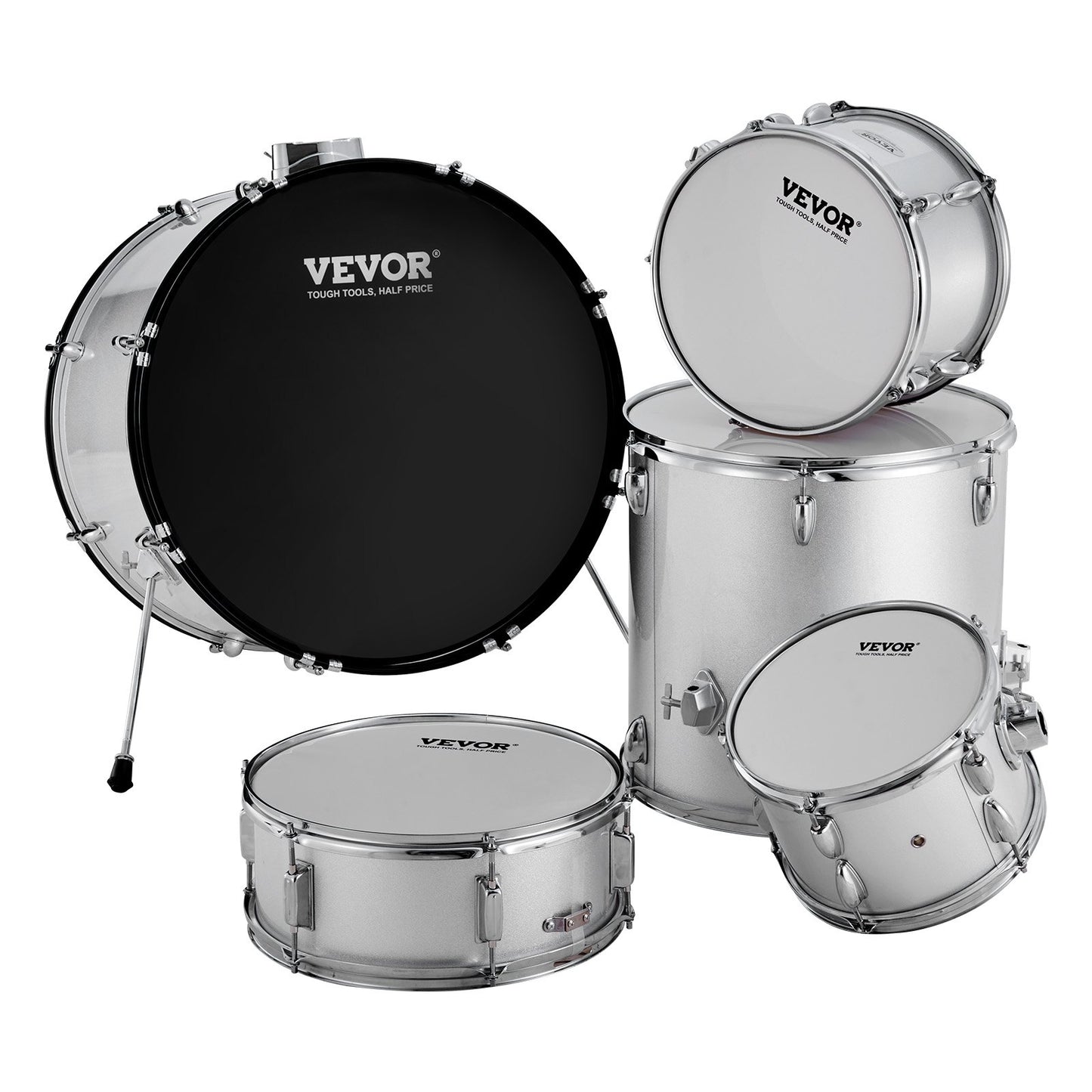 Adult Drum Set 5-Piece 22 in Complete Full Size Drum Set with Throne Stand