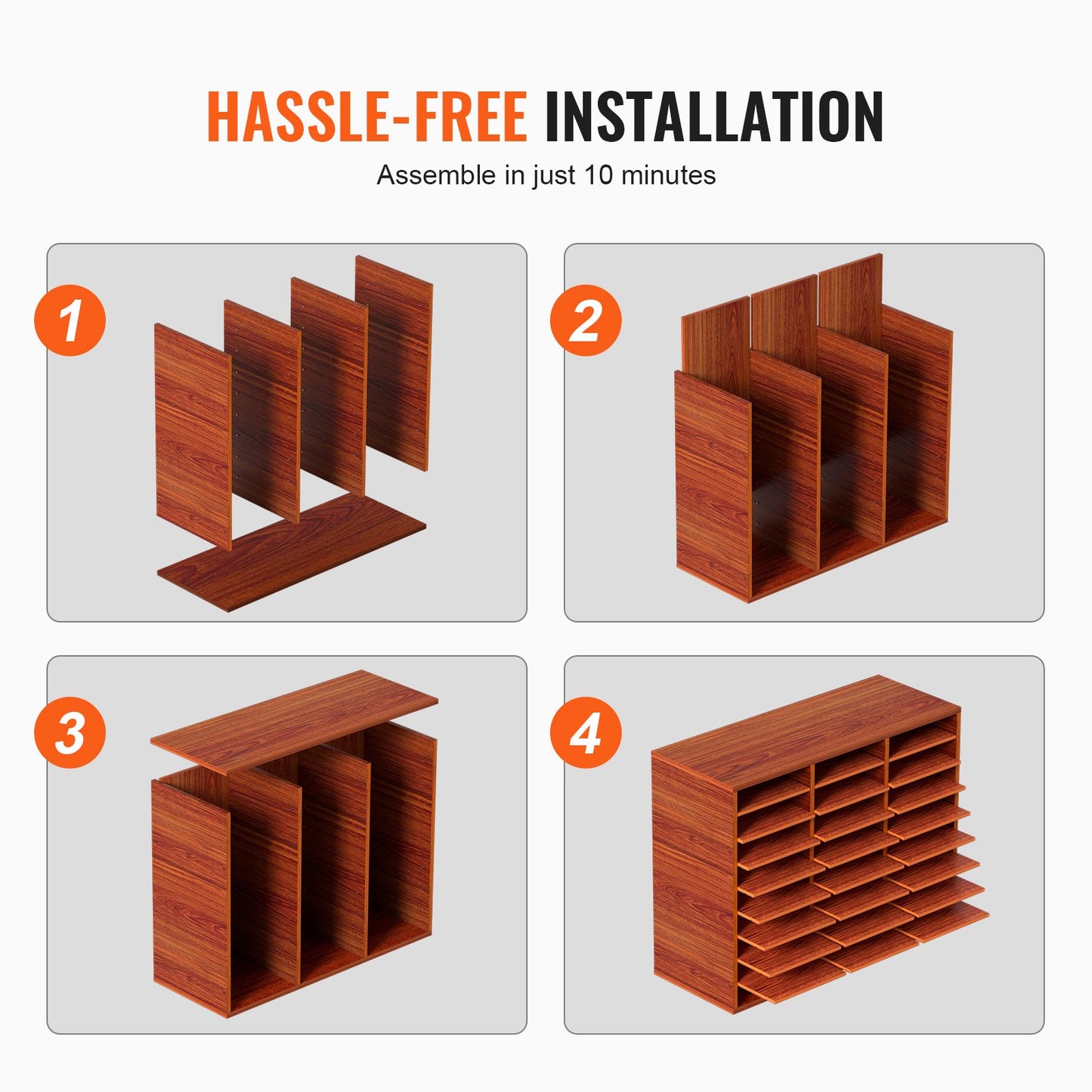 Holz Literatur Organizer Datei Sorter Papier Lagerung Halter 27 Fächer Braun
