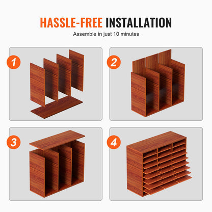 Holz Literatur Organizer Datei Sorter Papier Lagerung Halter 27 Fächer Braun
