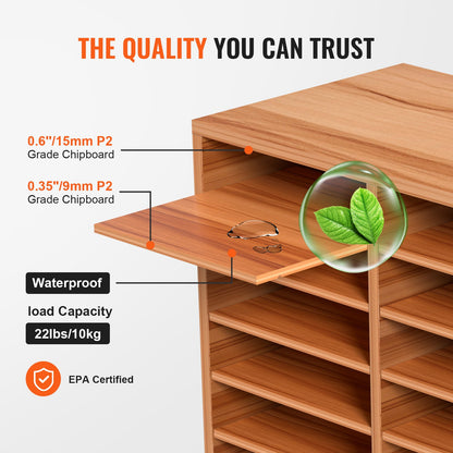 Holz Literatur Organizer Datei Sorter Papier Lagerung Halter 27 Fächer Weiß