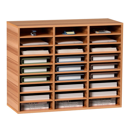 Holz Literatur Organizer Datei Sorter Papier Lagerung Halter 27 Fächer Weiß