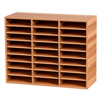 Holz Literatur Organizer Datei Sorter Papier Lagerung Halter 27 Fächer Weiß