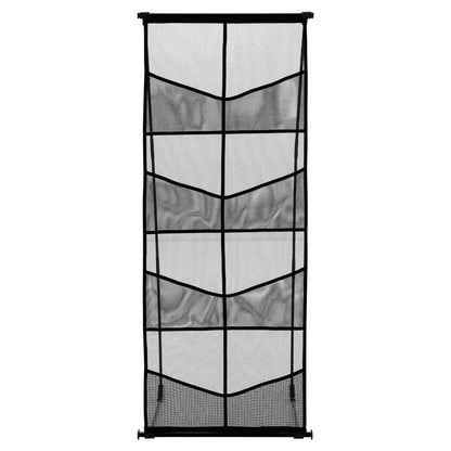 Brochure Display Stand, 4-Tier 8 Pockets Mesh Literature Display Holder, Floor Standing Magazine Newspaper Catalog Rack, Lightweight & Portable with Carrying Bag for Shop Exhibitions Office