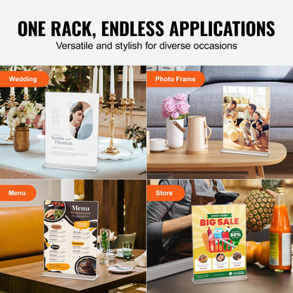 Acryl-Schildhalter, 6er-Pack, 8,5 x 11 Zoll, doppelseitiger Schilderständer