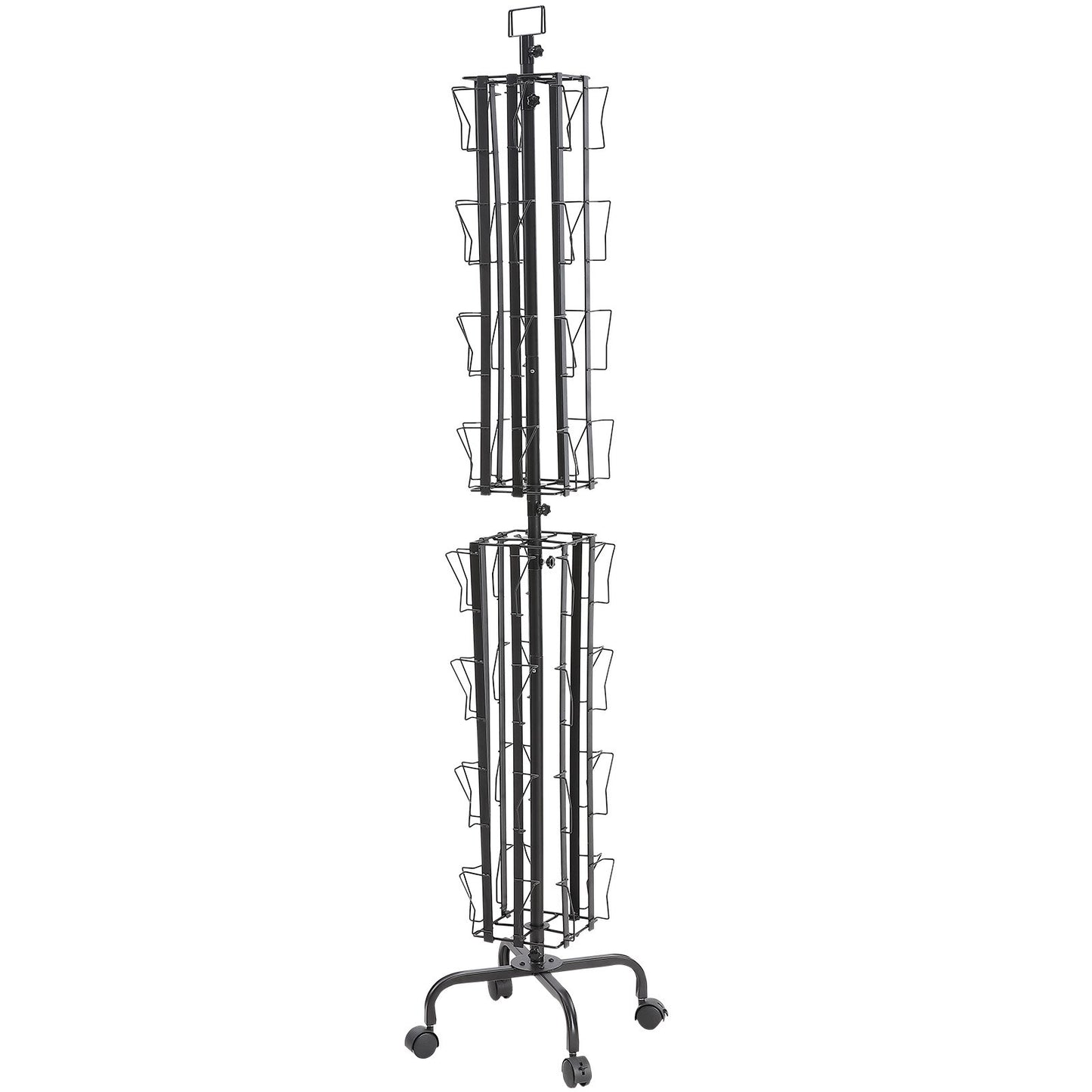 Gratulationskort Displayställ 32-ficks roterande vykortsställ med 4 hjul