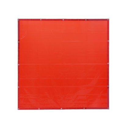 Svetsgardinskärm, 6' x 6' hängande svetsgardinvägg, flamsäker vinylsvetsskyddsskärm med 6-nivåer UV-skydd och hänghål, bärbar för verkstad/industri, röd