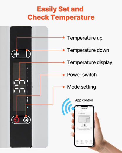 12 Volt Car Refrigerator, 26.4QT/25L Car Fridge, Portable Electric Cooler with -4℉~68℉ Adjustable Temperature, 12/24V DC and 100- 240V AC Compressor Freezer for Outdoor, Camping, Travel, RV
