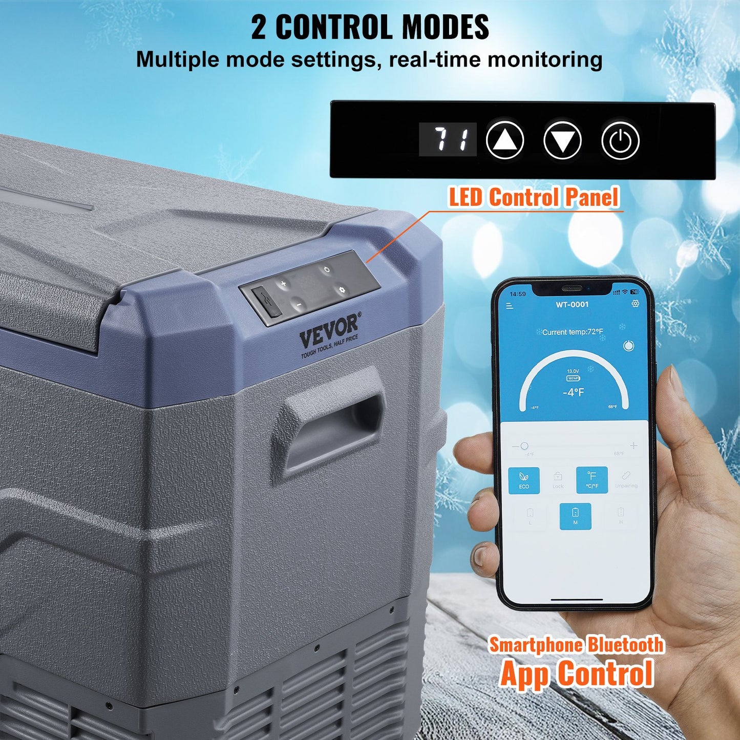 Tragbarer Autokühlschrank mit Gefrierfach, Kompressor, 45 l, Einzelzone, für Auto und Zuhause