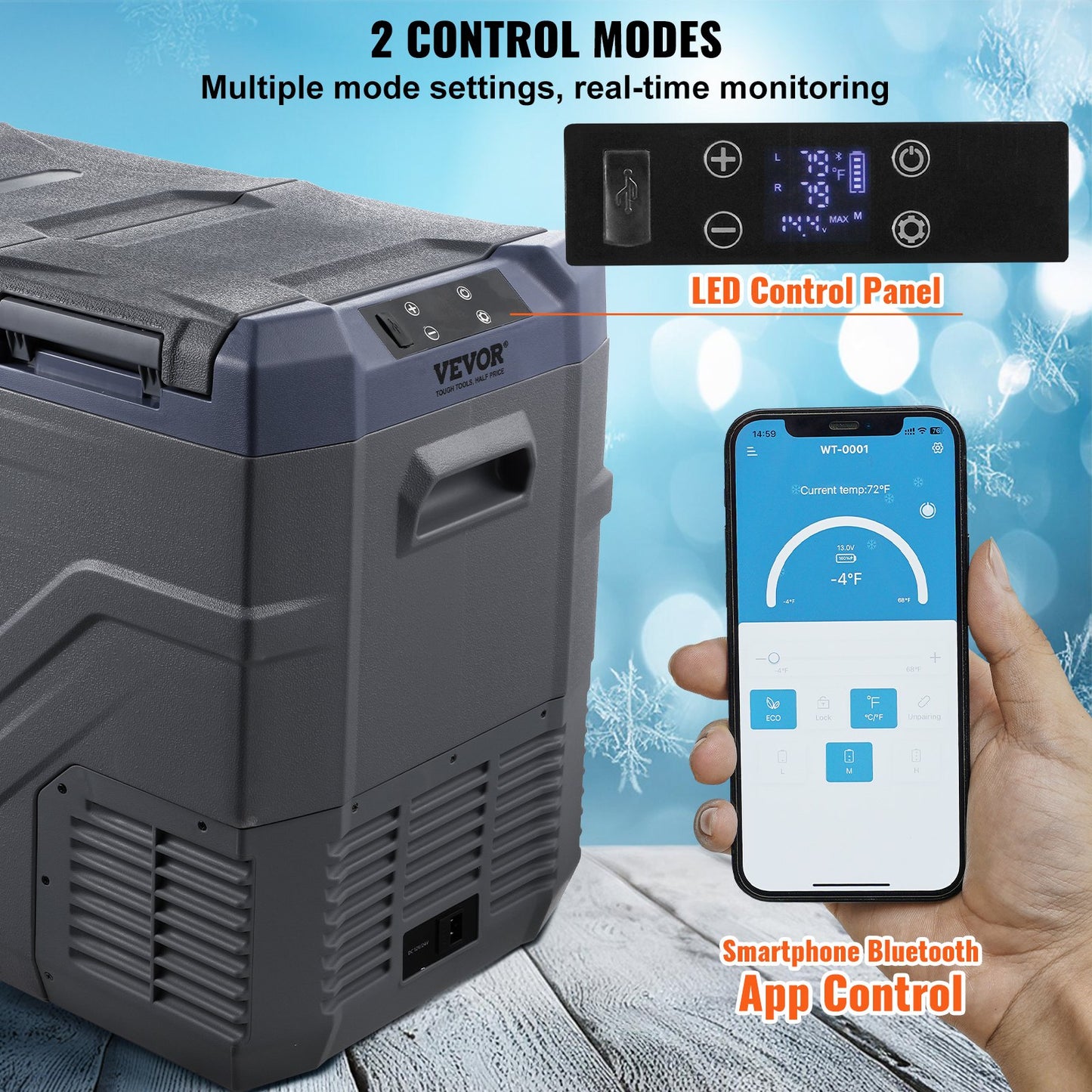 Tragbarer Autokühlschrank mit Gefrierfach, Kompressor, 40 l, Dual Zone, für Wohnmobil