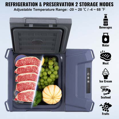 Car Refrigerator, 12 Volt Car Refrigerator Fridge, 9 L Single Zone Portable Freezer, -4℉-68℉ Adjustable Range, 12/24V DC and 100-240V AC Compressor Cooler for Outdoor, Camping, RV