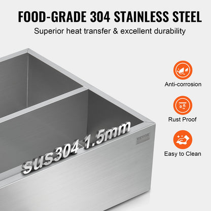 Maple Syrup Evaporator Pan, 23.6 Gallon, 343 Cups of 8.8oz Maple Syrup, Flat Evaporator Pan with Thermometer, 1 Valve and 3 Heating Methods, 304 Stainless Steel Maple Syrup Pan for Home, Outdoor