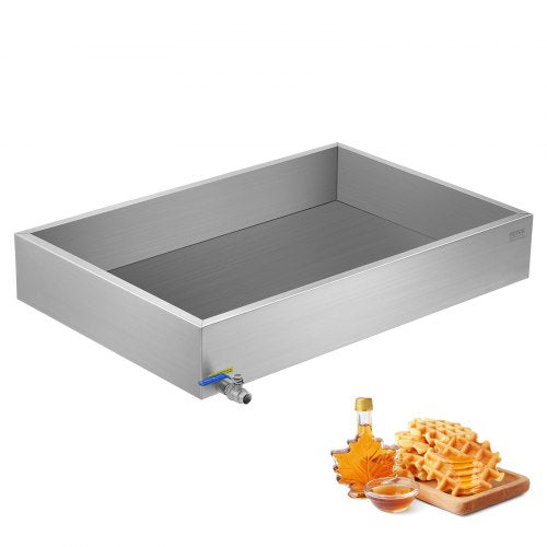 Maple Syrup Evaporator Pan, 22.4 Gallon, 325 Cups of 8.8oz Maple Syrup, Flat Evaporator Pan with 1 Valve and 3 Heating Methods, 304 Stainless Steel Maple Syrup Pan for Home, Outdoor