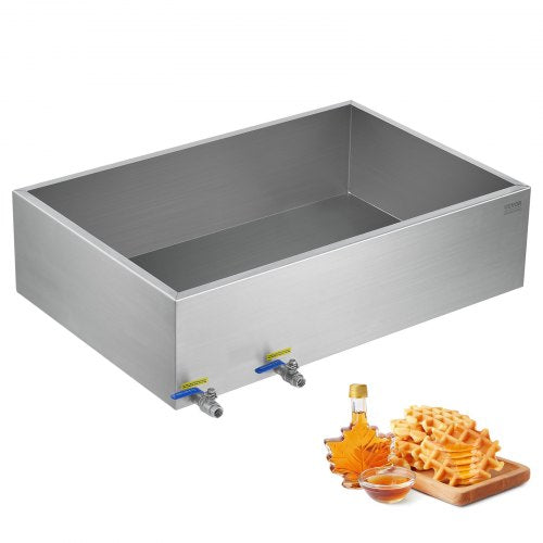 Maple Syrup Evaporator Pan, 35 Gallon, 509 Cups of 8.8oz Maple Syrup, Flat Evaporator Pan with 2 Valves and 3 Heating Methods, 304 Stainless Steel Maple Syrup Pan for Home, Outdoor
