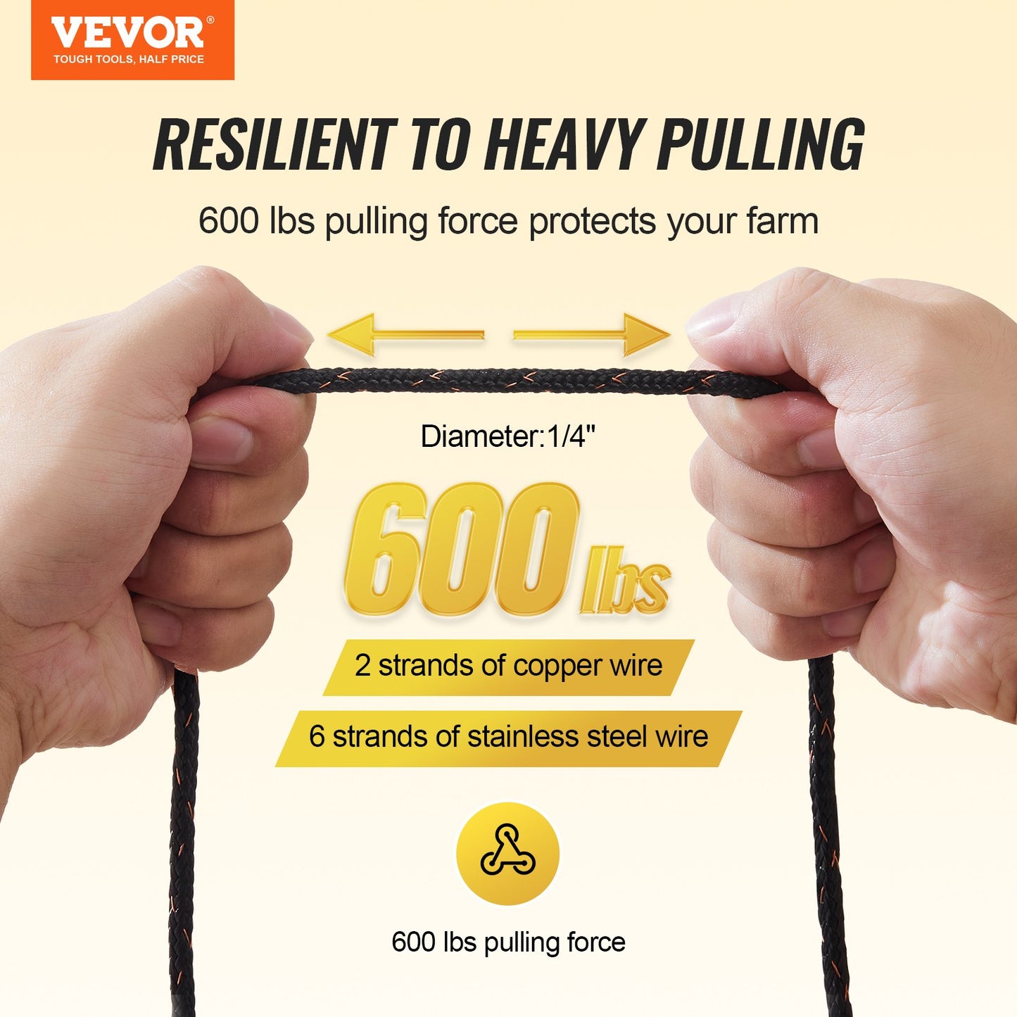 1000Ft 305M Electric Fence Wire Fence Polywire Horse Cattle Livestock