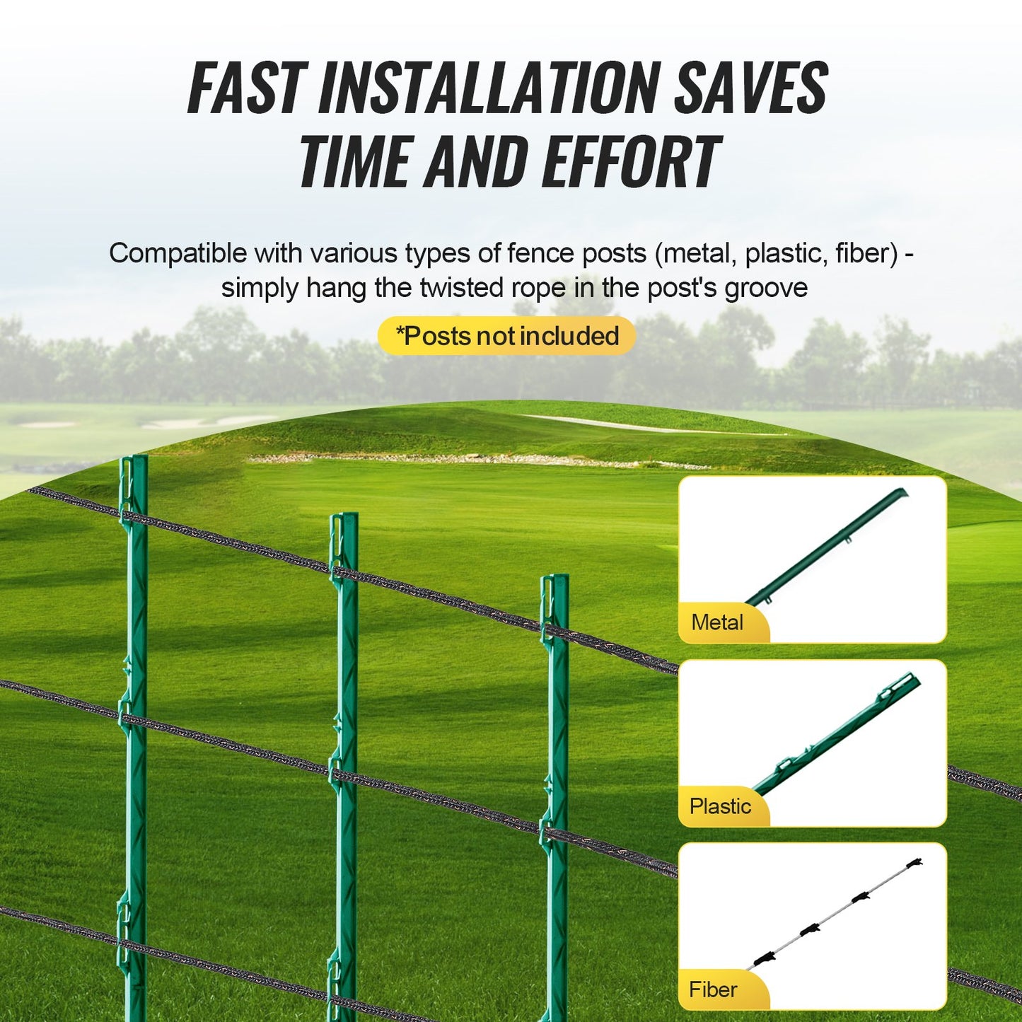 1000Ft 305M Electric Fence Wire Fence Polywire Horse Cattle Livestock