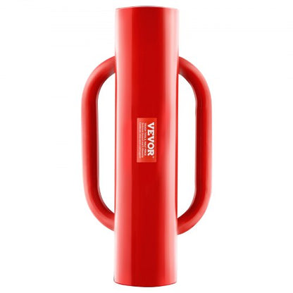 Fence Post Driver with Handles, 2.7 in Inner Diameter T Post Pole Pounder, 14LB Heavy Duty Carbon Steel Hand Post Rammer, Farm Fencing Hole Digger for U Channel, Sign Pole, Wooden Post, Red