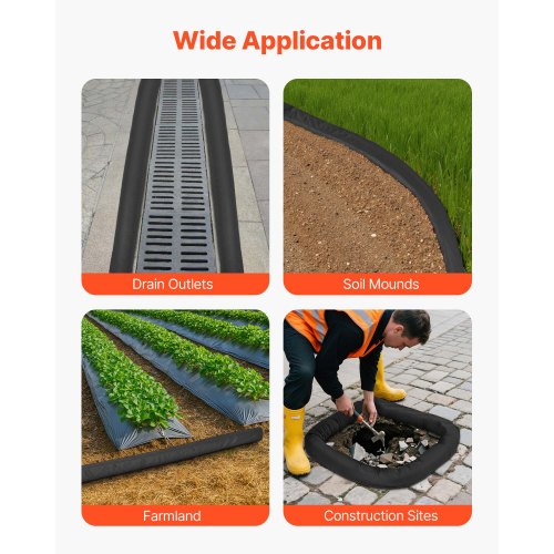 Sedimentfilterschlauch 5 Zoll x 10 Fuß Schlammschlauch Erosionsschutz Kanalschutz | EU