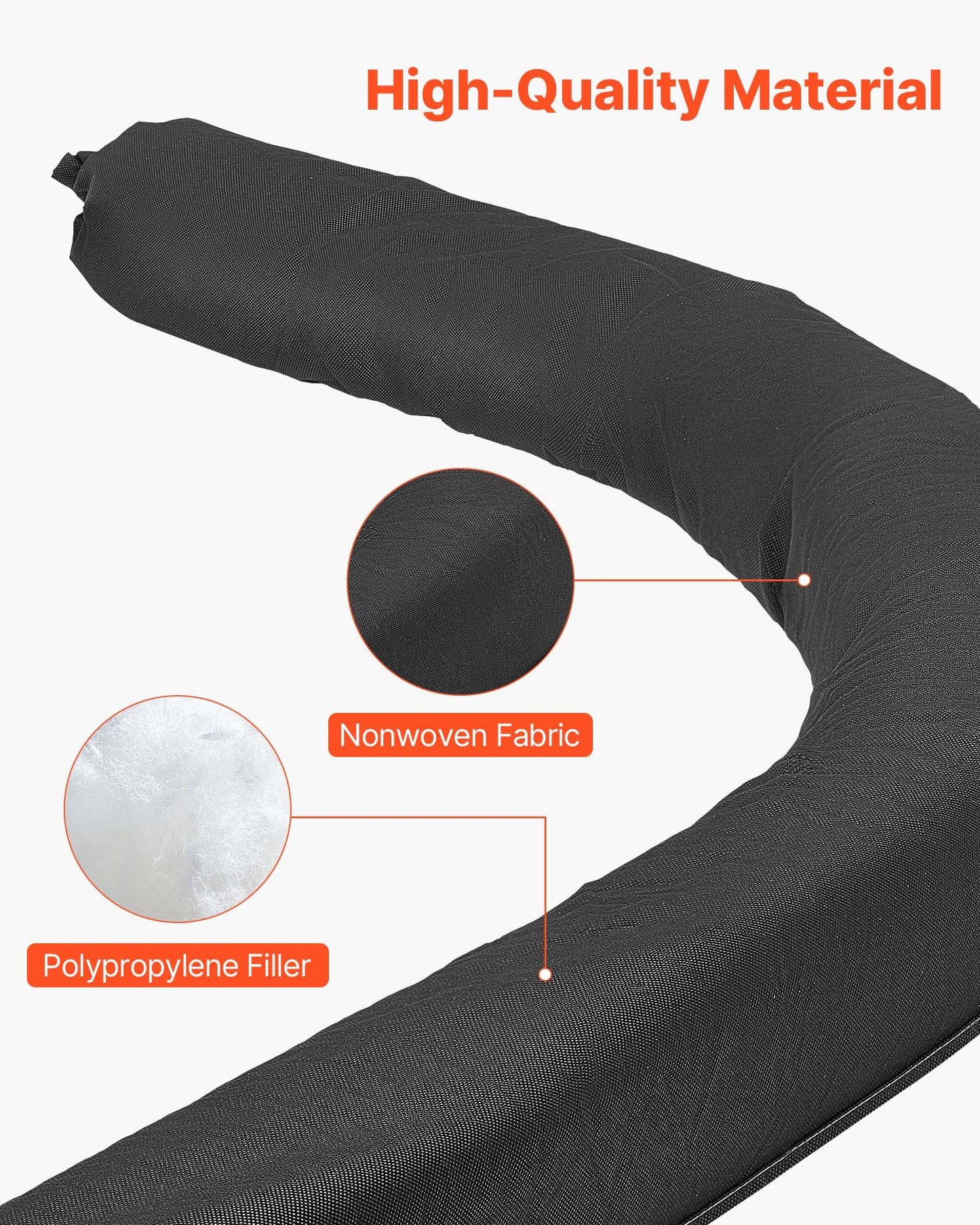 Sediment Filter Sock, Dia. 5 in x 10 ft L Coverage, Erosion Control Socks with Polypropylene Filler, Flexible & Efficient Silt Fence Socks for Storm-Water Management, Drainage Protection