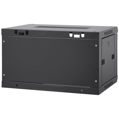 6U Wall Mount Network Server Cabinet, 15.5'' Depth, Server Rack Cabinet, 200 lbs Max. Floor Mounted Load Capacity, with Locking Glass Door Side Panels, for IT Equipment, A/V Devices