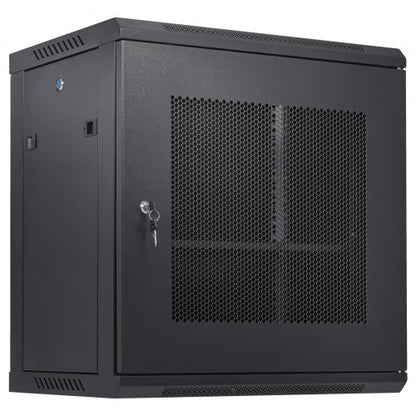 12U Wall Mount Server Cabinet, 15.5'' Depth, Network Rack Enclosure, Supports up to 200 lbs, Secure Locking System, Ideal for IT Hardware, Audio/Video Components