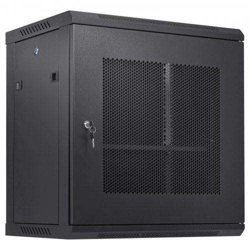 12U Wall Mount Server Cabinet, 15.5'' Depth, Network Rack Enclosure, Supports up to 200 lbs, Secure Locking System, Ideal for IT Hardware, Audio/Video Components