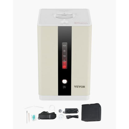 Hydrogen Inhalation Machine, 99.99% High Purity Hydrogen Inhaler, HO-Separated 225ml/min (150 H+75 O) Dual Port Hydrogen Oxygen Inhaler, Hydrogen-Rich Water Generator for Home Travel