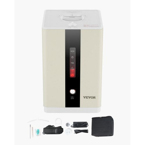 Hydrogen Inhalation Machine, 99.99% High Purity Hydrogen Inhaler, HO-Separated 225ml/min (150 H+75 O) Dual Port Hydrogen Oxygen Inhaler, Hydrogen-Rich Water Generator for Home Travel