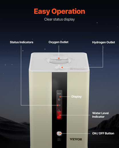 Hydrogen Inhalation Machine, 99.99% High Purity Hydrogen Inhaler, HO-Separated 225ml/min (150 H+75 O) Dual Port Hydrogen Oxygen Inhaler, Hydrogen-Rich Water Generator for Home Travel