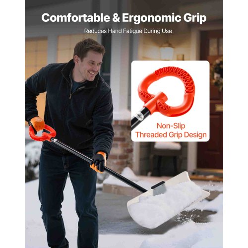 Schneeschieber aus Kunststoff, 24 Zoll, robuster Winter-Schneepflug für die Auffahrt | EU