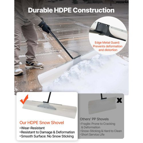 Schneeschieber aus Kunststoff, 48 Zoll, Hochleistungs-Winterschneepflug für Einfahrten | EU