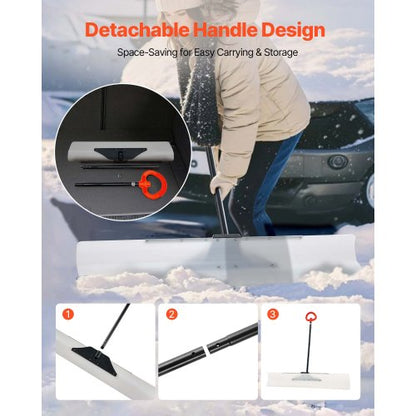 Schneeschieber aus Kunststoff, 48 Zoll, Hochleistungs-Winterschneepflug für Einfahrten | EU