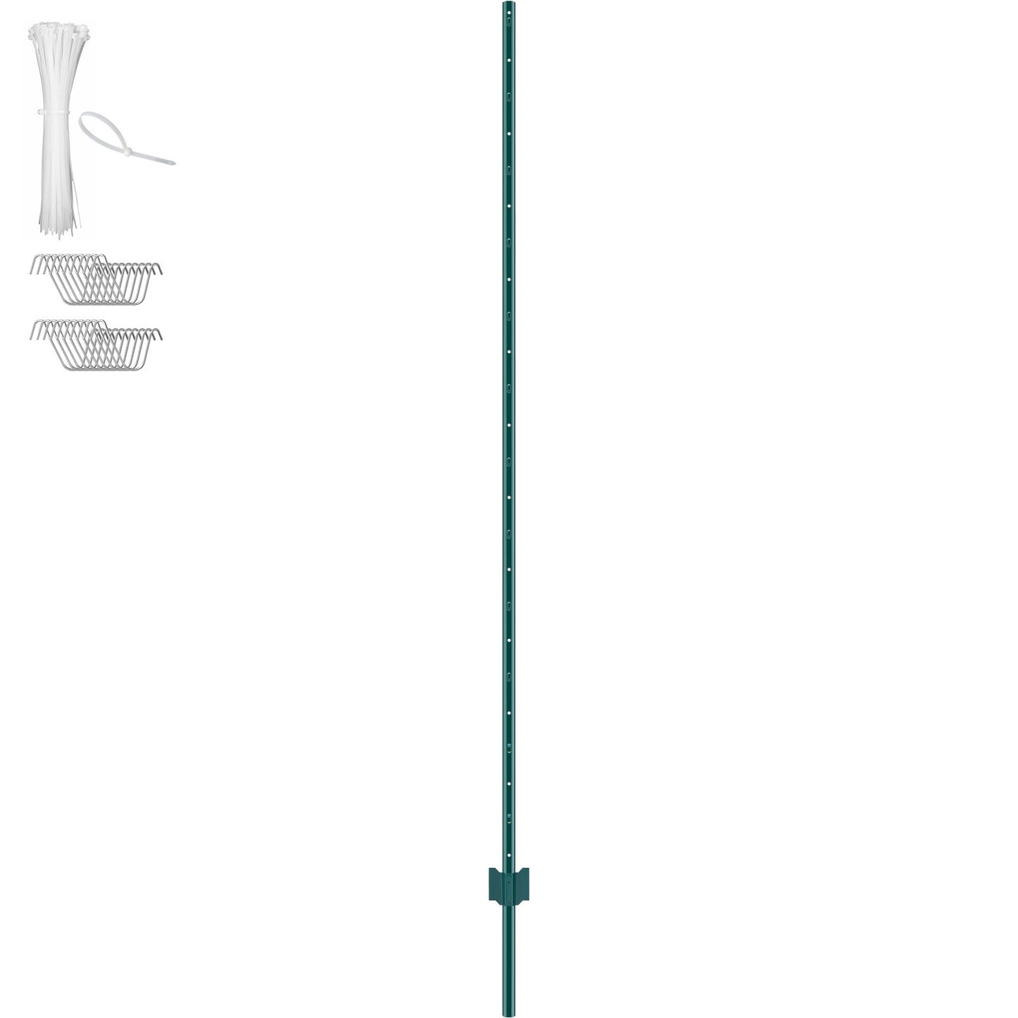 7 fot staketstolpe 10-pack T-stolpe Heavy Duty metall staketstolpar grön